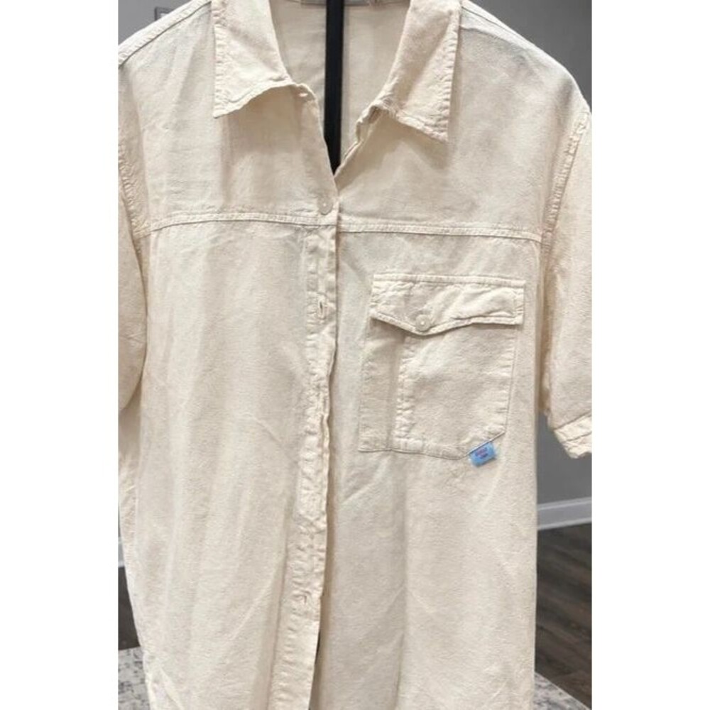 Marla kimCream Button-Up Short Sleeve Oversized Shirt